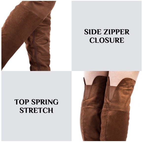 Sexy Stacked Block Heel Boots Over The Knee - Picture 4 of 6
